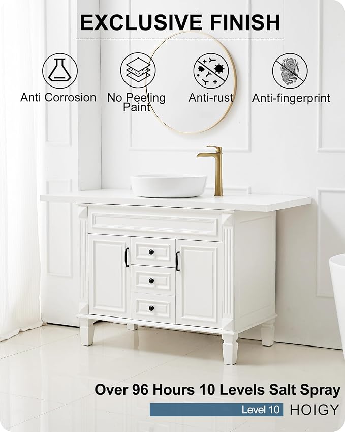 Vessel Sink Faucet, Tall Brass Waterfall Bathroom Faucet 1 Handle Gold Faucets for Bathroom Vanity 1 Hole with Pop-Up Drain & Supply Hoses