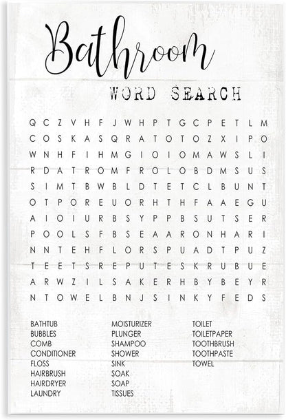 Stupell Industries Bathroom Word Search Fun Family Word Design Wall Plaque Art Design By Artist Daphne Polselli 13 x 19 | Stupell Industries · By Lil' Rue · Hand finished · Ready to hang · Made in USA