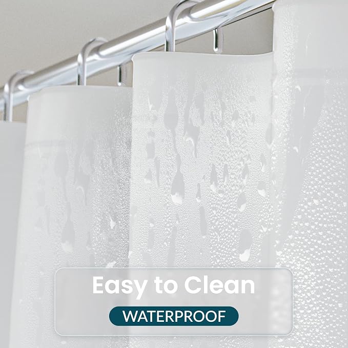 Titanker White Shower Curtain Liner 72 x 72 Plastic Shower Liner Washable Inside Shower Curtain Liner PEVA Shower Curtains for Bathroom with Magnets and Rustproof Metal Grommet Holes