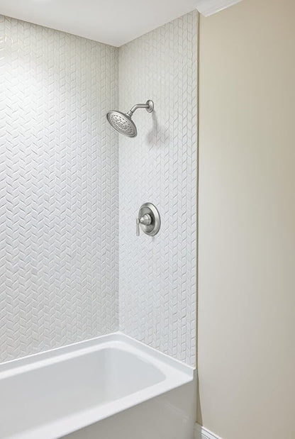 Moen Halle Spot Resist Brushed Nickel Shower Faucet Trim Set featuring Wide Showerhead and Lever Handle with Posi-Temp Valve Included, 82971SRN
