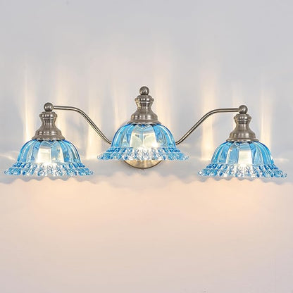 XIEDUN Brushed Nickel 3 Light Vanity Light Vintage Bathroom Vanity Light Fixture