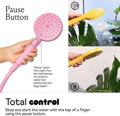 sproos! - Handheld Showerhead, High Pressure Performance, Moonlight | Metallics - Easy DIY Installation - Renter Friendly - 3 Spray Functions with Pause - Extra Long 70 Inch Flexible Hose
