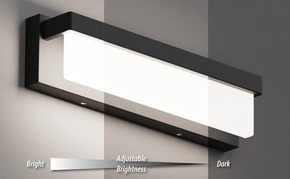 LED Bathroom Vanity Light Fixture Over Mirror 16.5 inch Modern Rectangle Black Matte Metal Lighting Bar 4000K Daylight Wall Sconce (Black)