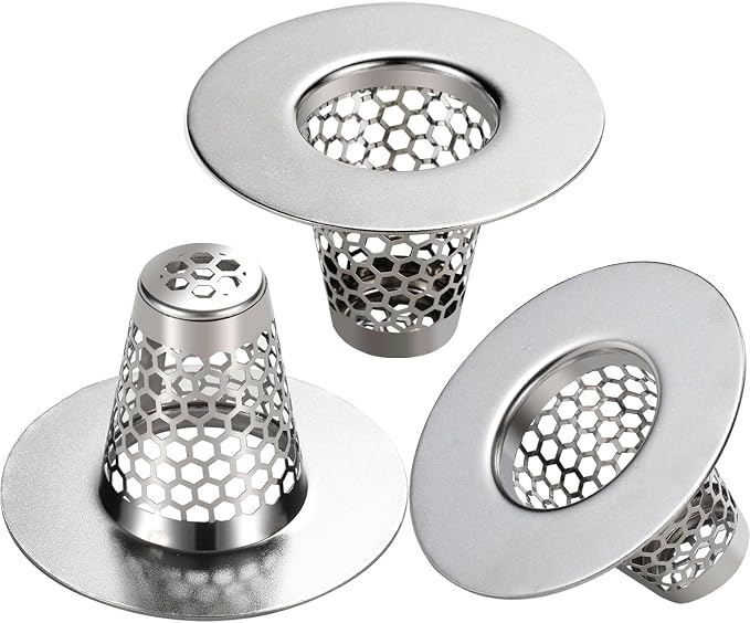 Bathroom Sink Drain Strainers for 1.1"-1.25" Depth Than 1.3" Drain Hole Catcher for Bathroom Sink,Laundry, Utility, RV Sink.Small Conical Bathroom Sink Strainer Basket
