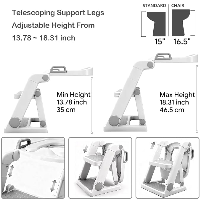 Potty Training Seat with Step Ladder for Kids Boy Girl, Grey | No Assembly Required, Toddler Toilet Training, Foldable Non-Slip Steps, Splash Guard, 2-in-1, Adjustable, Potty Ladder Chair