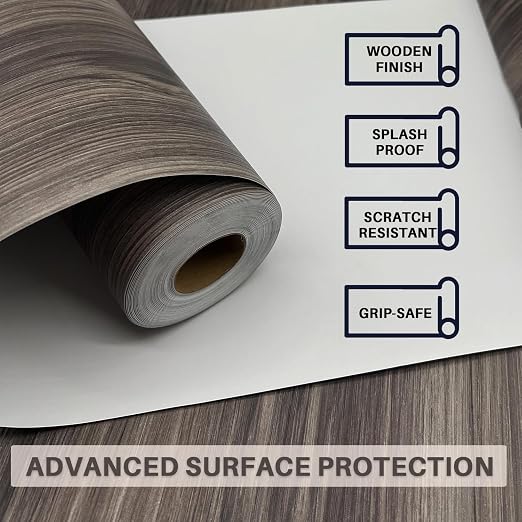 Wood Grain Peel and Stick Floor Tiles, 11.8" W × 394" L, Dark Color | Cover 32.29 Sq.ft, Soft wood‑look finish, Long rolls reduce seams, Works on many surfaces, Helps protect floors, Waterproof