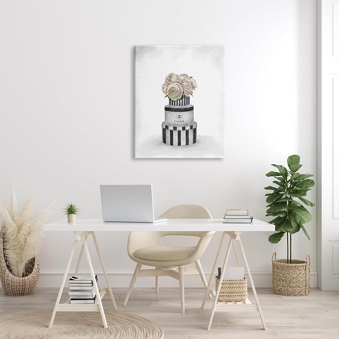 Fashion Flower Box Glam Floral, 30 x 40 Inch Canvas Wall Art | Stupell Industries · By Ziwei Li · Ready to hang · Chic accent for living room or bedroom · Made in USA