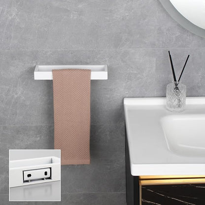 GERZWY SUS304 Stainless Steel Towel Holder Towel Hanger Towel Ring for Bathroom Lavatory Wall Mount Contemporary Style, White