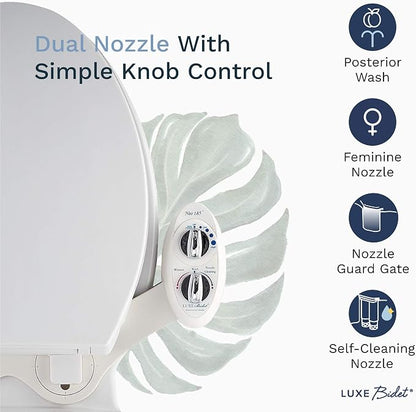 LUXE Bidet NEO 185 White and Elongated Toilet Seat Bundle