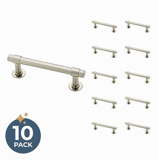Franklin Brass Francisco (10-Pack) Cabinet Handles 3" Hole Center Pulls | Satin Nickel Hardware Kitchen Door, Drawers, Dressers, Furniture P29520K-SN-B