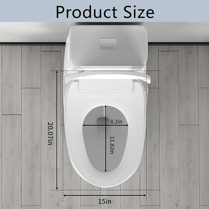Bidet Toilet Seat Elongated, Unlimited Warm Water, Heated Toilet Seat, Warm Air Dryer, Rear and Front Washing, Soft Closed Toilet Lid, Night Light, Requires Outlet,white