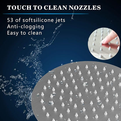 Voolan High Pressure Rain Shower Head - Rainfall Shower head Made of 304 Stainless Steel - Comfortable Shower Experience Even at Low Water Flow (6 Inch, Brushed Nickel)