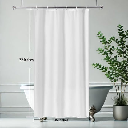 AooHome Fabric Shower Curtain, 36 Width x 72 Height Inch Stall Size Bathroom Curtain for Hotel, Waterproof, White