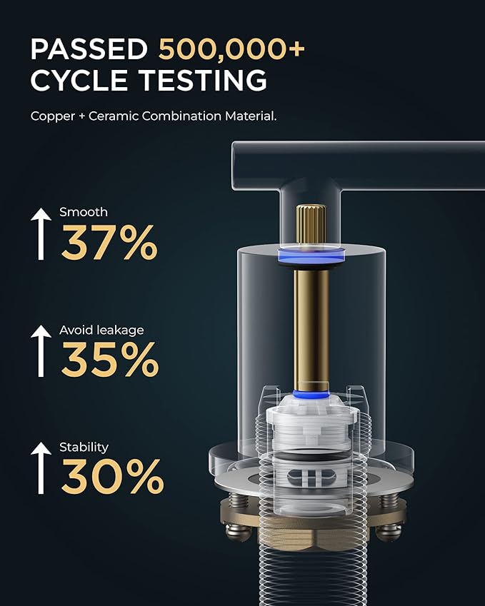 FORIOUS Widespread Black Bathroom Faucets 3 Hole, Matte Black Vanity Faucet | 2 Handle Black Vanity Faucet 3 Holes, 8 Inch bathroom Sink Faucet Black with 360° Rotating Spout, Pop Drain and Supply Line