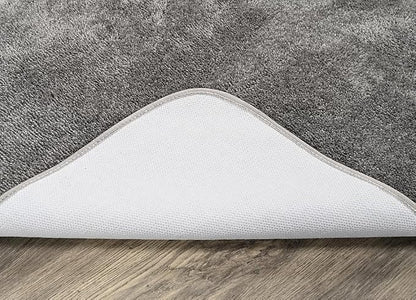 Garland Rug Traditional Nylon Washable Medium Gray 4 Piece Set - Lid, Contour, 2 Bath Rugs - Soft, Absorbent, and Stylish for Your Bathroom