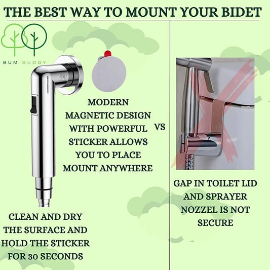 Handheld Bidet Sprayer for Toilet - Bum Gun Bidet Sprayer Kit with Adjustable Pressure, Bathroom Bidet Attachment, Cloth Diaper Sprayer, Feminine Wash, Easy Install