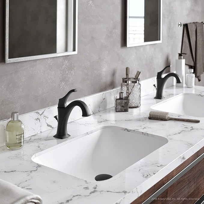 KRAUS KBF-1201BG Arlo Single Handle Basin Bathroom Faucet with Lift Rod Drain and Deck Plate, Brushed Gold (2-Pack)