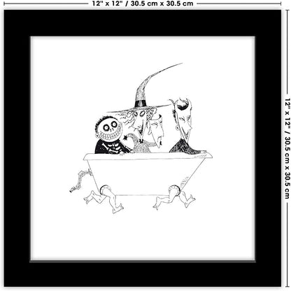 Trends International Gallery Pops Disney Tim Burton's The Nightmare Before Christmas - Bathtub Wall Art Wall Poster, 12" x 12", Black Framed Version