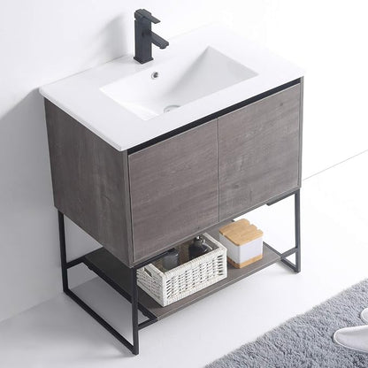 30 Inch Bathroom Vanity with Sink - Modern Knob Free Design, Elegant Space-Saving Solution for Your Bathroom - Durable, Bathroom Vanities for a Contemporary Look - Urbania Collection