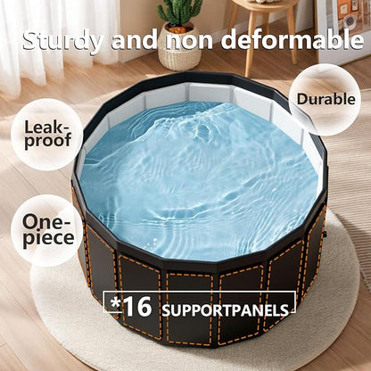Portable Bathtub for Adult, Foldable Soaking Bathtub for Hot SPA&Ice Bath, Foldable Small Bathtub collapsible bathtub for Bathing, 6-layer Insulated portable tub,Space-Saving (black 41.3X26.6 IN)