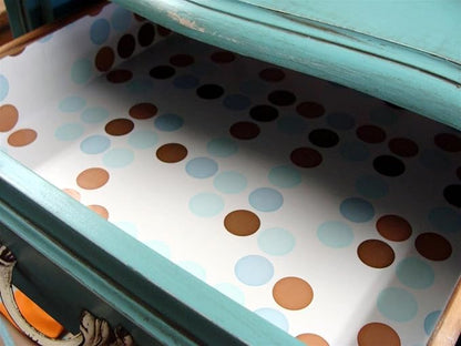 Con-Tact Brand Creative Covering, Self-Adhesive Shelf Liner, Multi-Purpose Vinyl Drawer Liner, Easy to Use and Apply, 18'' X 9', Polka Blue (Pack of 3)