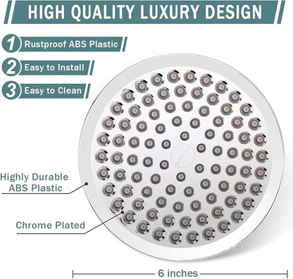Filtered Shower Head with Handheld, High Pressure Rainfall Shower Head | Filter for Hard Water, Removes Chlorine & Impurities, 60'' Hose, Adjustable Holder, Chrome Finish (Silver)