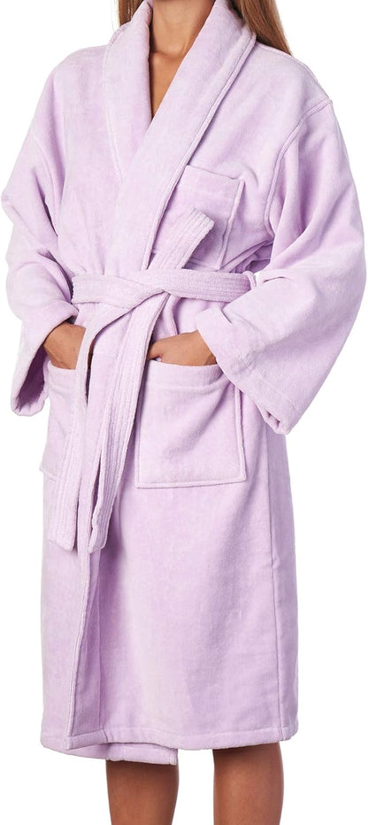 Alpine Swiss Blair Womens Cotton Terry Cloth Bathrobe Shawl Collar Velour Spa Robe