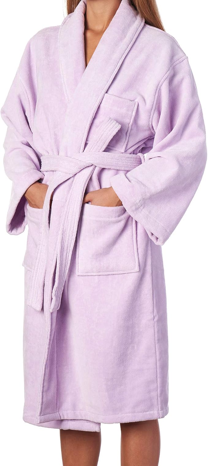 Alpine Swiss Blair Womens Cotton Terry Cloth Bathrobe Shawl Collar Velour Spa Robe