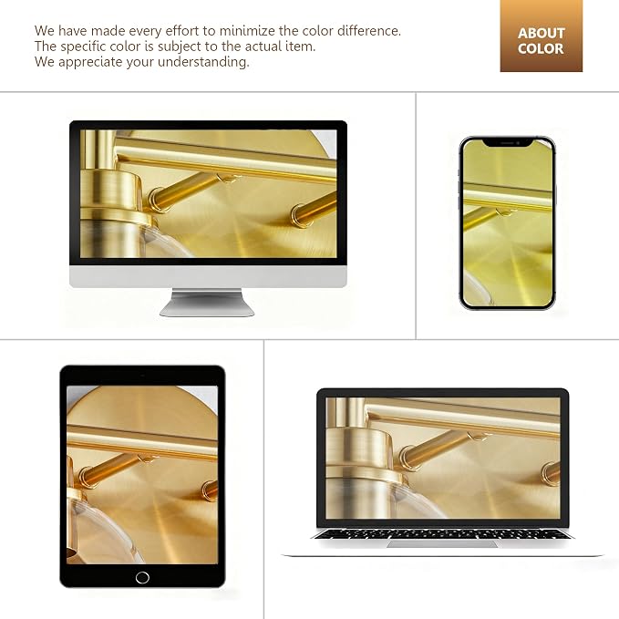 Bathroom Light Fixtures, Vanity Lights for Bathroom 2-Light Gold, Bathroom Lighting Fixtures Over Mirror with Clear Glass Globe Shade, Bathroom Vanity Light for Living Room Kitchen Bedroom Hallway