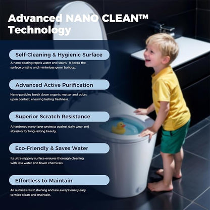 Smart Toilet with Bidet built in, Bidet Toilet with Water Filtration | Nano Self-Cleaning Glaze, Pump assisted, Auto Deodorizer, Blackout Flush, Auto Open/Close/Flush, ADA Comfort Height,MAP1000