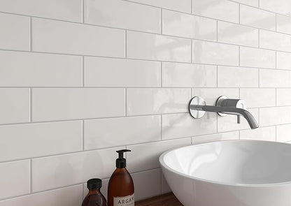 MSI Urbano Pure Glossy Ceramic Subway Tile - Bathroom, Kitchen Backsplash, Accent Wall, Shower - Sample