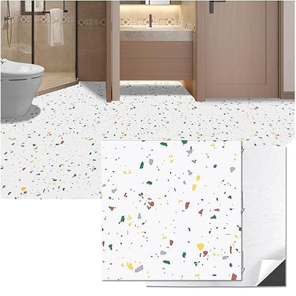 Art3d 30-Pack Peel and Stick Vinyl Floor Tiles, 12 x 12 in, Modern Terrazzo