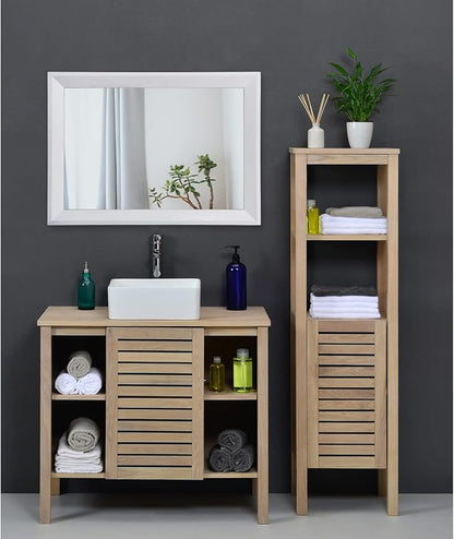 AAZZKANG Rectangular Wall Mirror Decorative Wood Framed Mirrors Large 20"x16" for Farmhouse Bedroom Bathroom Living Room Entryway Hanging Home Decor