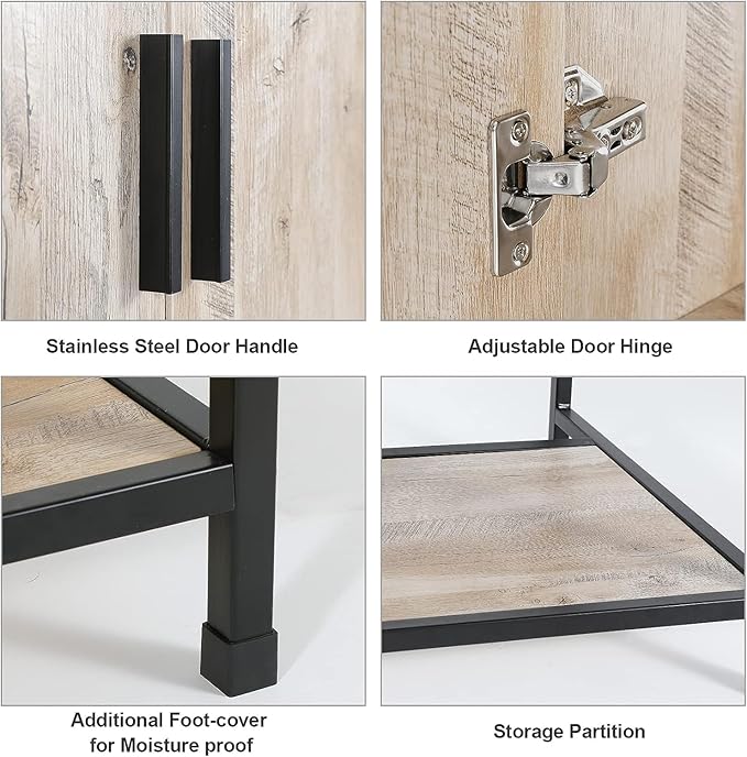 UEV 48" Bathroom Vanity,Oak Color Bathroom Vanity Set with Sink and 3 Drawers Side Cabinet Combo,with Adjustable Water Temperature Faucet (T03)