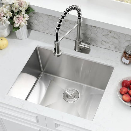 Undermount Laundry Sink with Faucet Combo, 23"x18"x12" Laundry Utility Sink Stainless Steel 12" Deep Laundry Room Sink 16 Gauge Single Bowl Undermount Kitchen Sinks