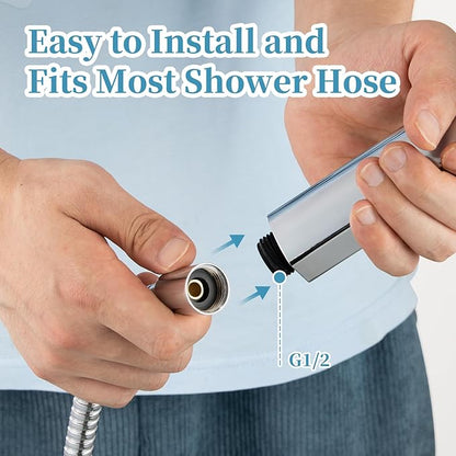 OFFO Handheld Shower Head, 6-Mode High Pressure Handheld Sprayer High Flow Large Powerful Boosting Handheld Showerhead for Low Water Pressure, Chrome Finish