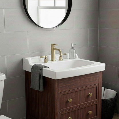 Ceramic Bathroom Sink Top with Raised Back - Fits Standard 24” Vanity | Elegant and Durable Bathroom Sinks for Modern Homes - Upgrade Your Space - Perfect for Any Bathroom Design