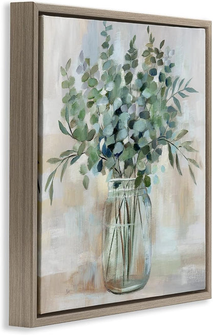Soothing Eucalyptus Herb Arrangement, 24 x 24 Inch Canvas in Floater Frame | Stupell Industries · By Nan · Ready to hang · Perfect for farmhouse or rustic rooms · Made in USA