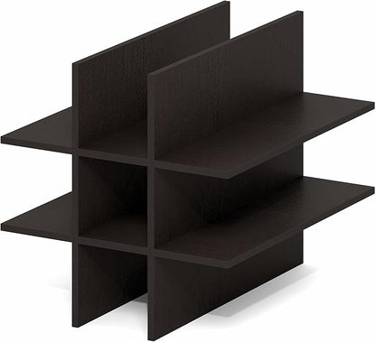 Furinno Cubicle Cube Insert, 9-Compartment Cube Organizer, Geometric Shelf Accessory, Fits into Furinno Triple Thick Cubes, IKEA Kallax, for Organizers and Storage, Black Dark Oak