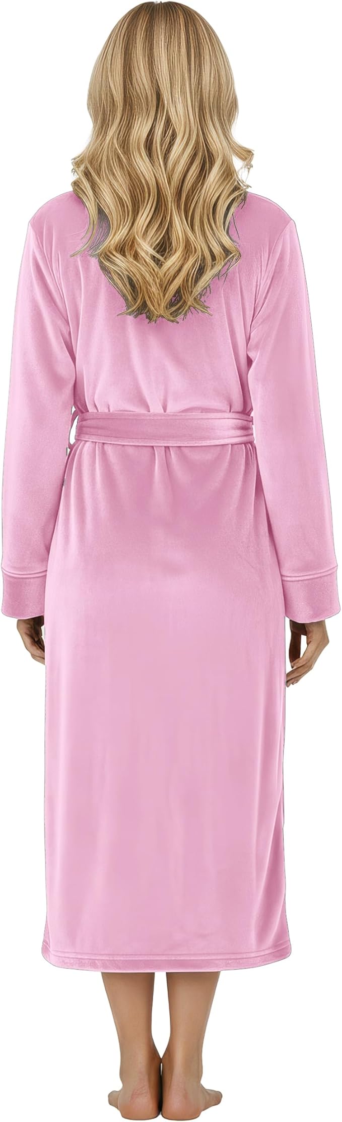 NY Threads Women's Fleece Shawl Collar Bathrobe Plush Long Spa Robe, Medium