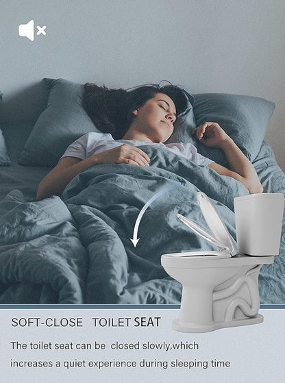 Elongated Toilet Seat Adult/Child,Built-In Potty Training Seat, Soft Quiet Close Non-Slip Seat, Easy to Install & Clean,Magnetic Kids Seat and Cover for Elongated Oval Toilets,White