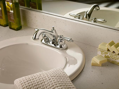 Symmons Allura 4 in. Centerset 2-Handle Bathroom Faucet with Drain Assembly in Polished Chrome (1.2 GPM)
