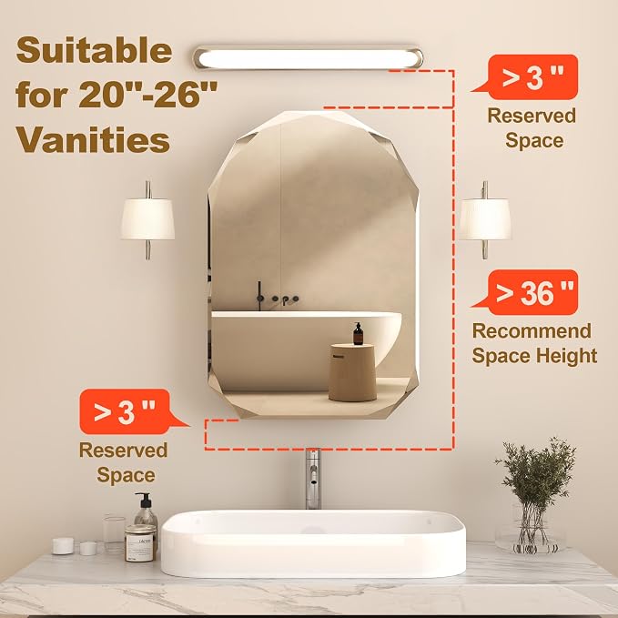FKWin Luxury Diamond Frameless Medicine Cabinets for Bathroom, 30x21 Inch | Modern Bathroom Medicine Cabinet, Recessed medicine cabinet or surface mount medicine cabinet, Easy Install, Reversible Door