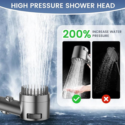 Filtered Shower Head with Handheld,High Pressure 5 Mode Shower with Filters | ON/OFF Switch Shower Filter Head for Hard Water, Remove Chlorine, Reduce Dry Itchy Skin,Holder & 60'' Hose Showerhead