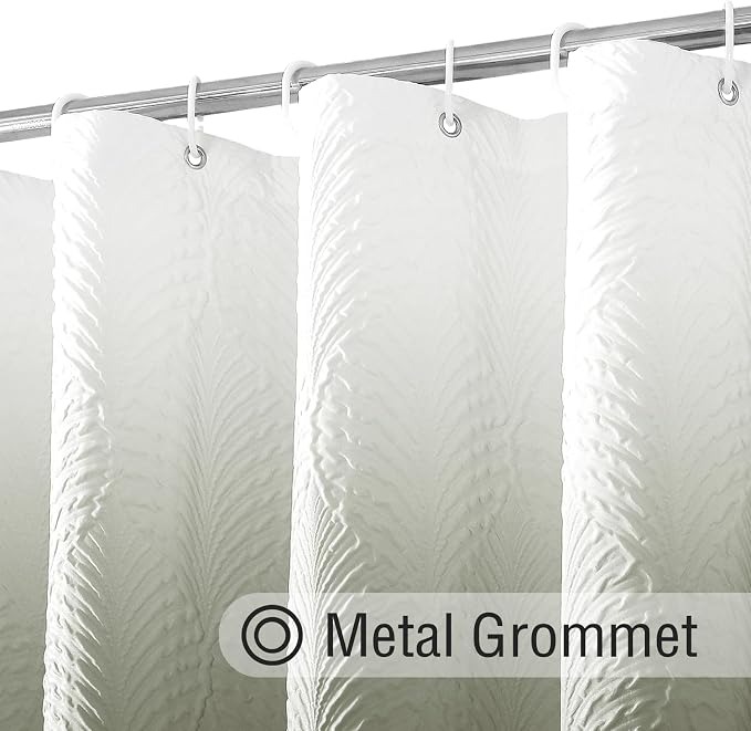 72x78 Long Shower Curtain, Ombre Sage Green 3D Embossed Half Bath Curtain