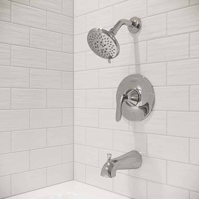 Pfister Weller Tub & Shower Trim Kit, Valve Not Included, 1-Handle, 3-Hole Install, Polished Chrome Finish, LG898WRC