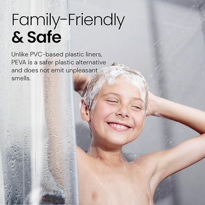 LiBa Bathroom Shower Curtain - Waterproof Plastic Shower Curtain Premium PEVA Non-Toxic with Rust Proof Grommets Clear 10G Heavy Duty Bathroom Accessories 72x78