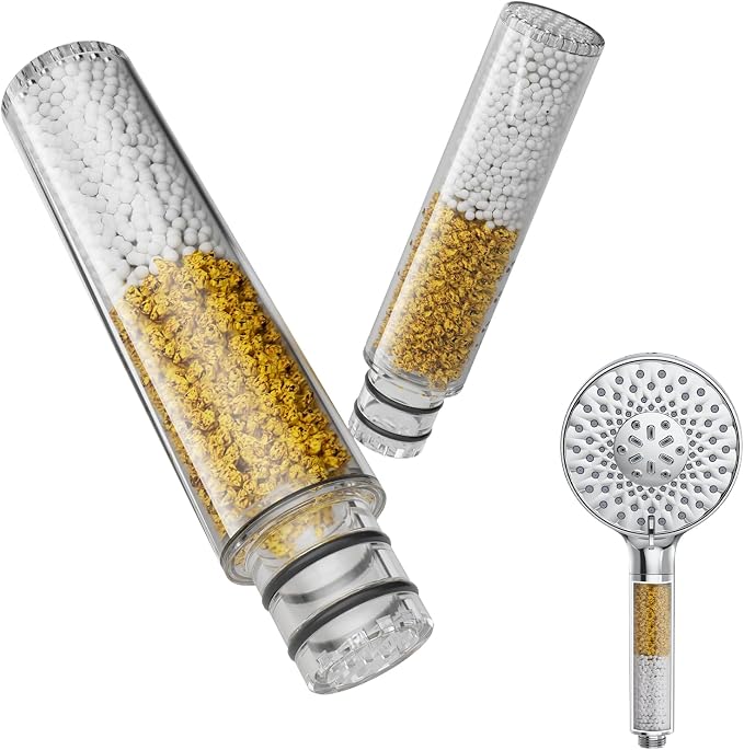 SR SUN RISE Shower Filter for Handheld Shower Head, NSF Certified 2 Pack Replacement Filters for Hard Water Remove Chlorine and Harmful Substances Only Fits SR SUN RISE Shower Head