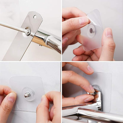 Towel Bars Retractable 20-30 Inche Stainless Steel 304 Bath Towel Rack Strong 3M Adhesive Bathroom Wall-mounting Free mounting Hole-Installing washroom Kitchen Space Saving 2-Tier Shelf Towel Rack