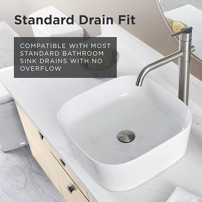 Gerber Cymira 16 in. Soft Square Vessel Bathroom Sink, Above-Counter Glazed White Fireclay Ceramic Vanity Sink, Modern Transitional Basin Sink Bowl, G0013778